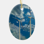 Windturbines Gedekte hemel Keramisch Ornament (Achterkant)
