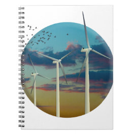 Windturbines Gedekte hemel Notitieboek