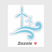 Windturbines hernieuwbare energie blauw of elke kl sticker (Vel)