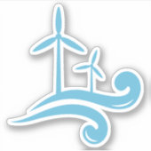 Windturbines hernieuwbare energie blauw of elke kl sticker (Voorkant)