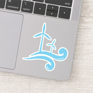 Windturbines hernieuwbare energie blauw of elke kl sticker