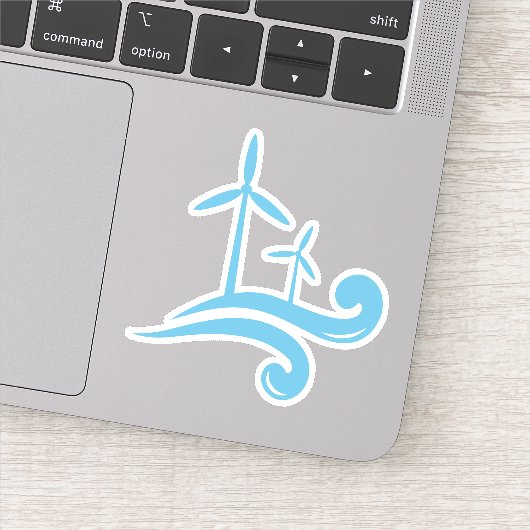 Windturbines hernieuwbare energie blauw of elke kl sticker (Detail)