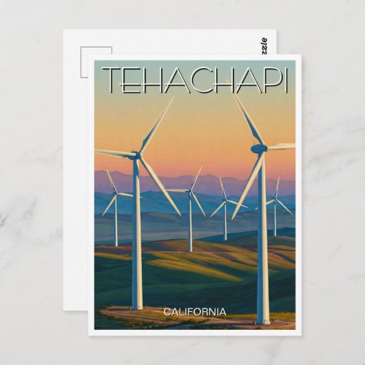 Windturbines in Tehachapi, Californië Briefkaart (Voorkant / Achterkant)