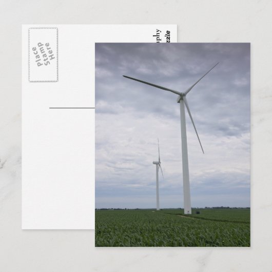 windturbines op Cornfield Briefkaart (Voorkant / Achterkant)