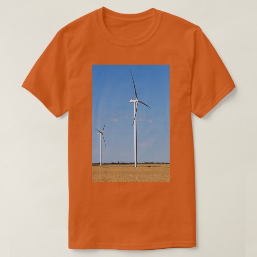 windturbines op tarweveld t-shirt (Design voorkant)