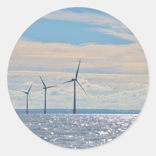 windturbines ronde sticker (Voorkant)