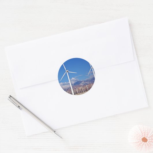 Windturbines Ronde Sticker (Envelop)