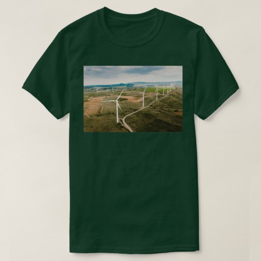 Windturbines van bovenaf t-shirt (Design voorkant)