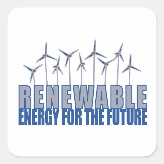 windturbines vierkante sticker (Voorkant)