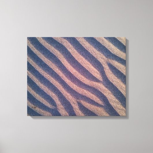Windvormige zebrastrepen in zand Foto Canvas Afdruk (Voorkant)