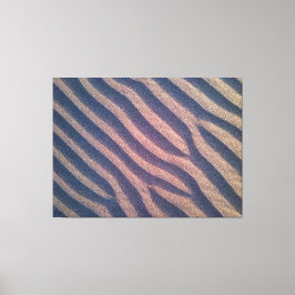 Windvormige zebrastrepen in zand Foto Canvas Afdruk