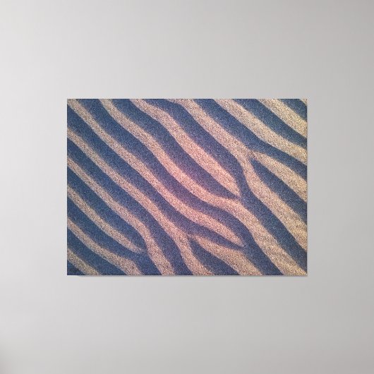 Windvormige zebrastrepen in zand Foto Canvas Afdruk (Voorkant)
