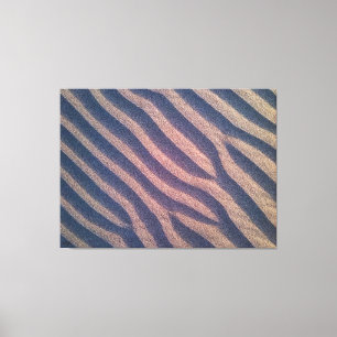 Windvormige Zebrastripes in zandfoto Canvas Afdruk