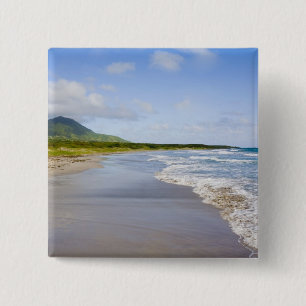 Windward Beach, Nevis Vierkante Button 5,1 Cm