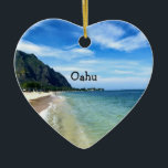 Windward Oahu Beach Ornament<br><div class="desc">Uitzicht van het tropische strand van de windward Oahu in Hawaii.</div>
