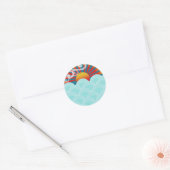 Windwater stickers, bekroond design ronde sticker (Envelop)