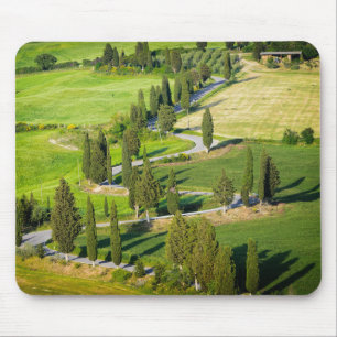 Windweg met wielvoering in Toscane mousepad Muismat