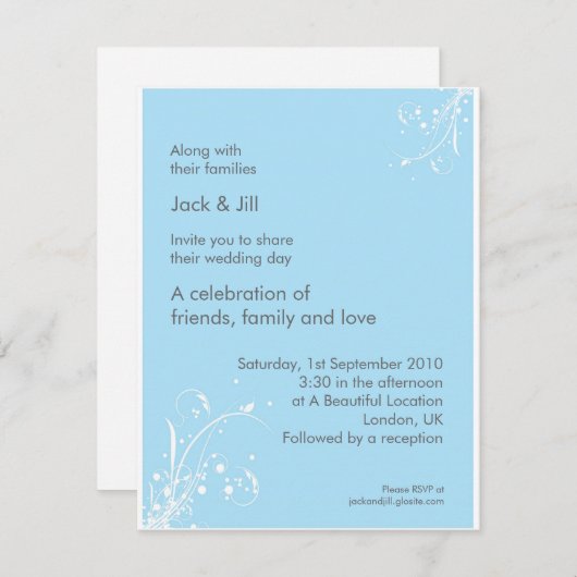 Windwhisp (lichtblauw) 4,25x5,25 kaart (Voorkant / Achterkant)