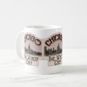 Windy City beroemd gemaakt door Chicago Slogan Koffiemok (Voorkant links)