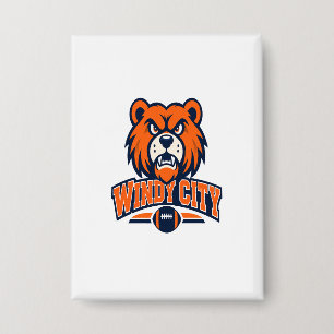 Windy City Football Boze Beer Mascotte Sportfan A Button