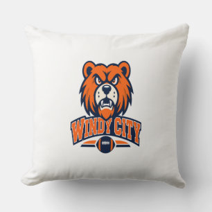 Windy City Football Boze Beer Mascotte Sportfan A Kussen