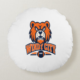 Windy City Football Boze Beer Mascotte Sportfan A Rond Kussen
