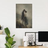 Windy Cliff Lovers Wuthering Heights Schilderij Poster (Thuiskantoor)