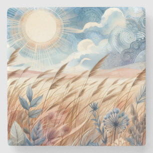 Windy Day Rustic Boho Mountain Prairie Country Stenen Onderzetter