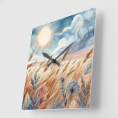 Windy Day Rustic Boho Mountain Prairie Country Vierkante Klok (Hoek)