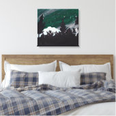 Windy Evergreen Night: Canvas Afdrukken Uncropped (Insitu (Slaapkamer))