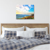 Windy Fistral Beach Newquay Cornwall Canvas Afdruk (Insitu (Slaapkamer))