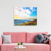 Windy Fistral Beach Newquay Cornwall Canvas Afdruk (Insitu (Woonkamer))