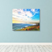 Windy Fistral Beach Newquay Cornwall Canvas Afdruk (Insitu (Houten vloer))