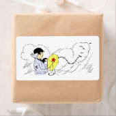Windy Kite Flying Day-label Etiket (Insitu)