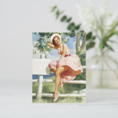 Windy on Fence Pin Up Briefkaart (Staand voorkant)