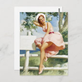 Windy on Fence Pin Up Briefkaart (Voorkant / Achterkant)