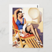 Windy op deck Pin Up Briefkaart (Voorkant / Achterkant)