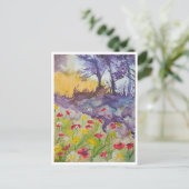 Windy Poppy Field Briefkaart (Staand voorkant)