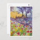 Windy Poppy Field Briefkaart (Voorkant / Achterkant)