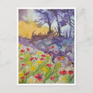 Windy Poppy Field Briefkaart