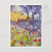 Windy Poppy Field Briefkaart (Voorkant)