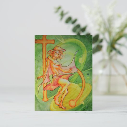 Windy Saturn Briefkaart (Staand voorkant)