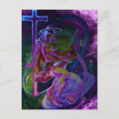 Windy Saturn Psychedelic Briefkaart (Voorkant)