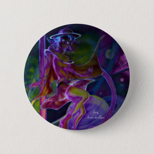 Windy Saturn Psychedelic Ronde Button 5,7 Cm (Voorkant)