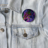 Windy Saturn Psychedelic Ronde Button 5,7 Cm (In situ)