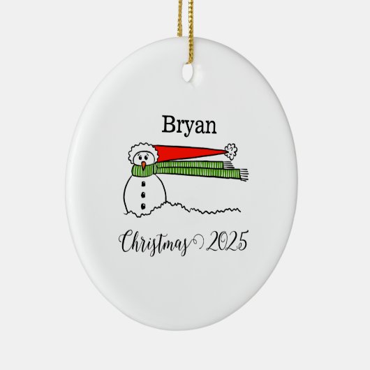 Windy Snowman gepersonaliseerd Ornament (Rechts)