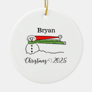Windy Snowman gepersonaliseerd Ornament