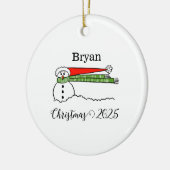 Windy Snowman gepersonaliseerd Ornament (Links)