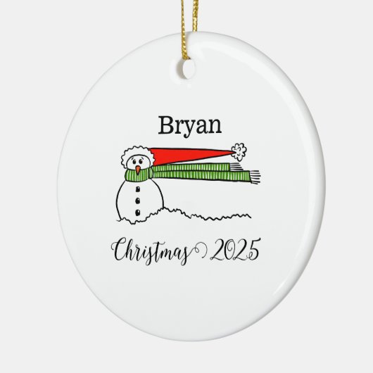 Windy Snowman gepersonaliseerd Ornament (Links)