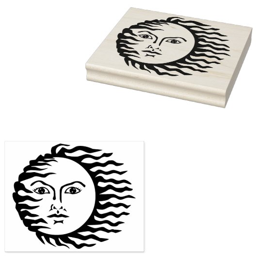Windy Sun Rubber Art Stamp Rubberstempel (Gestempeld)
